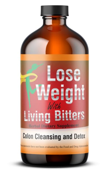 HERBOGANIC Detox Living Bitter 16oz - Natural Blend of Peppermint, Gensing, Ginger and Dandelion to support Immune System and Boost Energy Levels
