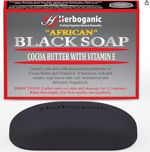 African Black with Cocoa Butter and Vitamin E Herbal Soap | Pack of 1 of 5oz soap Bar | Natural Soap Bar| Rejuvenating and Nourishing | Gentle for Men and Women