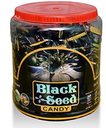 Herboganic - Black Seed Candy - 6 Different Flavours - Cinnamon, Honey Lemon, Honey, Mint, Moringa, Ginger Honey - 150 Pieces