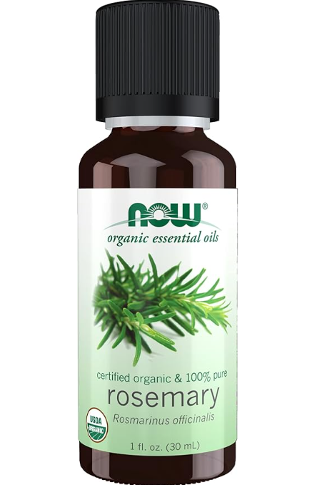 NOW Essential Oils, Organic Rosemary Oil, Purifying Aromatherapy Scent, Steam Distilled, 100% Pure, Vegan, Child Resistant Cap, 1-Ounce