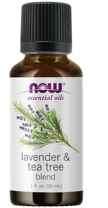 NOW Essential Oils, Lavender & Tea Tree Oil, Stimulating Aromatherapy Scent, Blend of Pure Lavender Oil and Pure Tea Tree Oil, Vegan, Child Resistant Cap, 1-Ounce