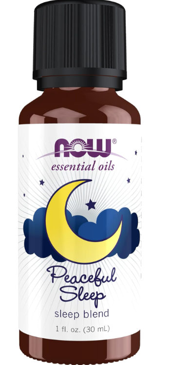 NOW Essential Oils, Peaceful Sleep Oil Blend, Relaxing Aromatherapy Scent, Blend of Pure Essential Oils, Vegan, Child Resistant Cap, 1-Ounce