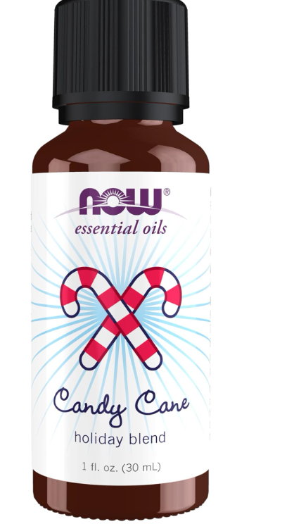 NOW Essential Oils, Candy Cane Oil Blend, Refreshing and Invigorating with a Sweet and Minty Scent, Steam Distilled and CO2 Extracted, 1-Ounce