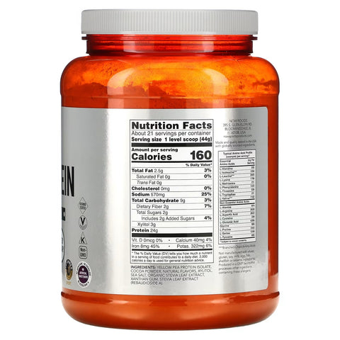 NOW Foods Pea Protein, Dutch Chocolate, 2 lbs