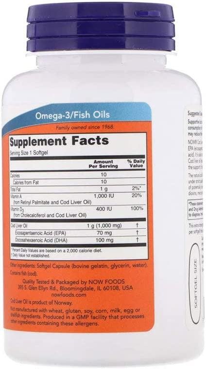 NOW Supplements, Cod Liver Oil 1,000 mg, 90 Softgels