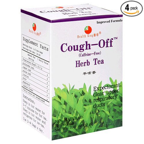 Health King Cough-Off Herb Tea, Teabags, 20-Count Box (Pack of 4)