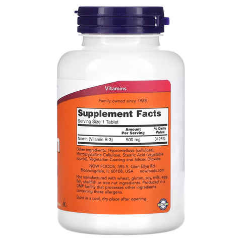Now Foods Niacin 500mg, 250 Tablets