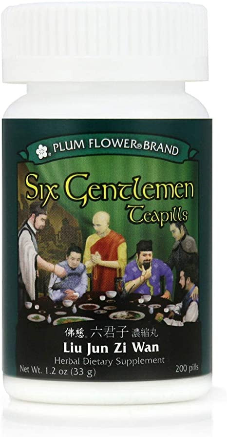 Plum Flower, Six Gentlemen Formula, Liu Jun Zi Wan, 200 ct