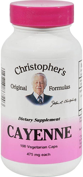 Cayenne, 475 mg, 100 Vegetarian Caps, Christopher's Original Formulas
