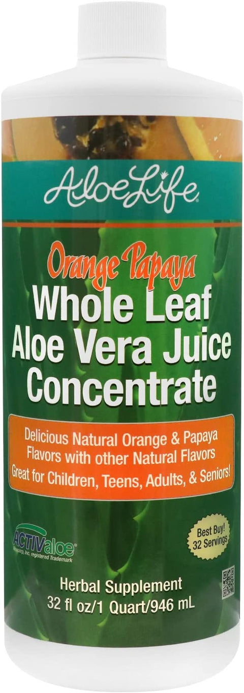 Aloe Life Nutritional Supplements, Orange Papaya, 32 Ounce