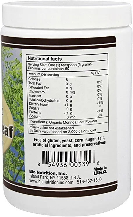 Bio-Nutritional Moringa Leaf Powder - 100% Organic - 300 grams