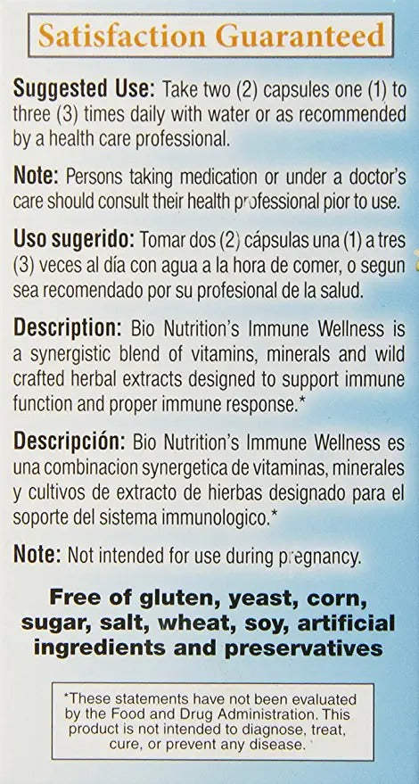 Bio Nutrition Immune Wellness Olive and Oregano Vegi-Caps, 60 Count