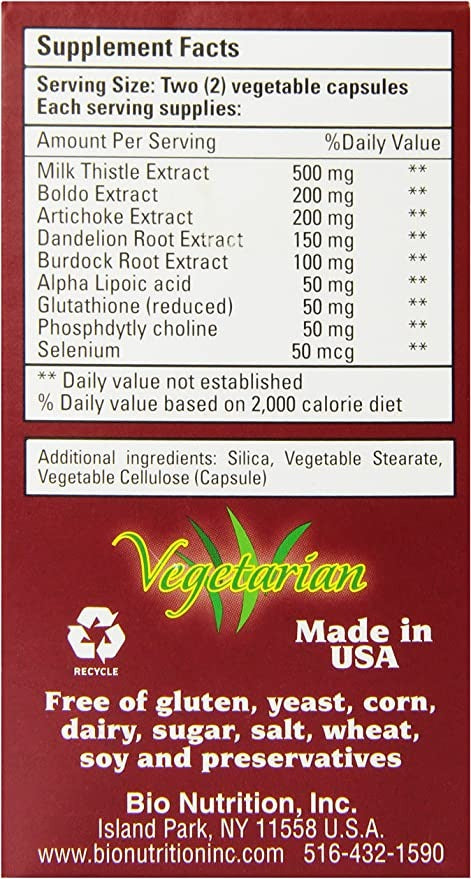 Bio Nutrition Liver Wellness Vegi-Caps, 60 Count