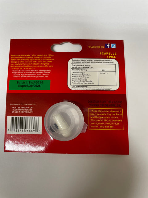 S.W.A.G. Sex With A Grudge SWAG Male Enhancement Pill