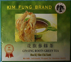 Kim Fung Brand - Ginseng Roots Green Tea, 50 Tea Bags