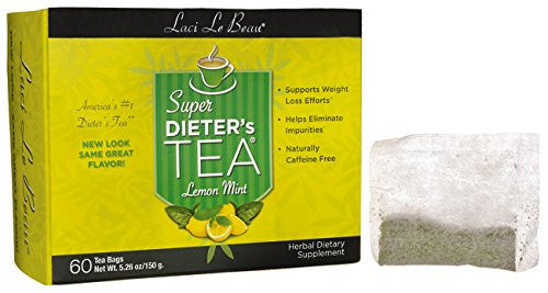 Laci Le Beau - Super Dieter's Tea Lemon Mint Caffeine Free - 60 Tea Bags