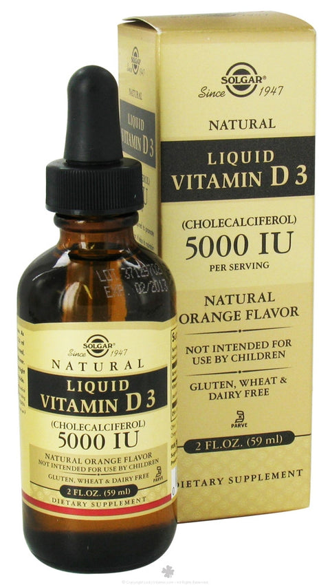 Solgar - Liquid Vitamin D3 Natural Orange Flavor 5000 IU - 2 oz.