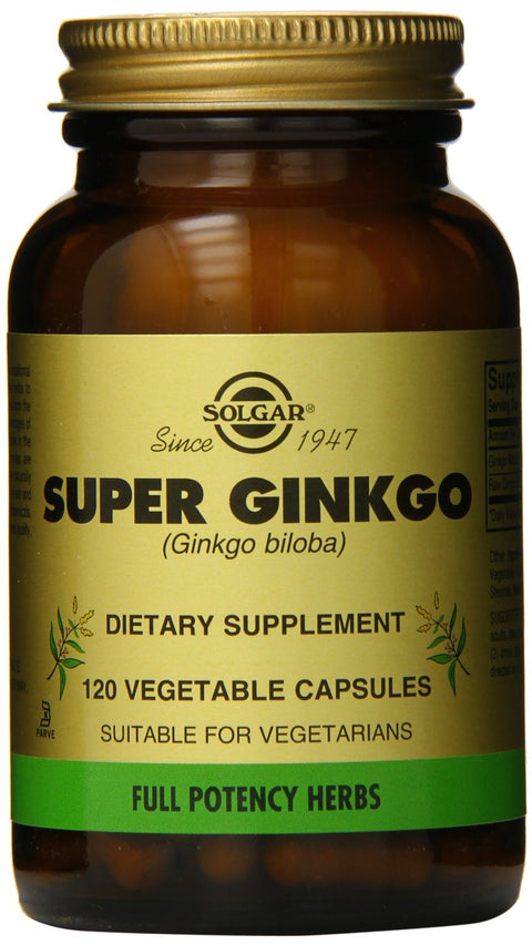 Solgar Full Potency Herbs Super Ginkgo 120 Vegetable Capsules