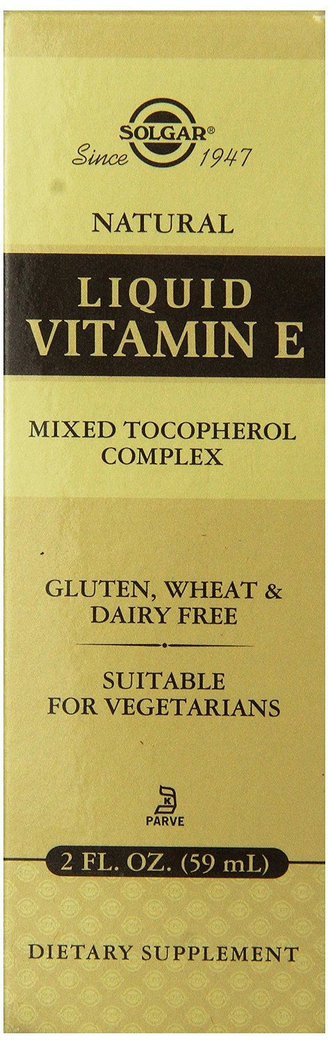 Solgar Natural Liquid Vitamin E Mixed Tocopherol Complex Dropper, 2 fl oz
