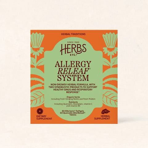 Allergy ReLeaf System - 2 Bottles (Allertonic & Quercetin) Herbs Etc 60+60 Softgels