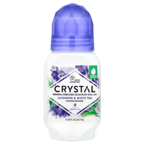Crystal, Mineral-Enriched Deodorant Roll-On, Lavender & White Tea, 2.25 FL OZ(66mL) (Bundles)