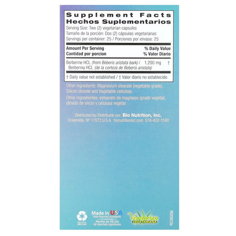 Bio Nutrition Advanced Berberine 50 Veg Capsules