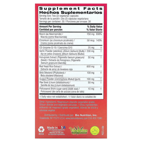 Bio Nutrition Cholesterol Wellness 60 Veg Capsules