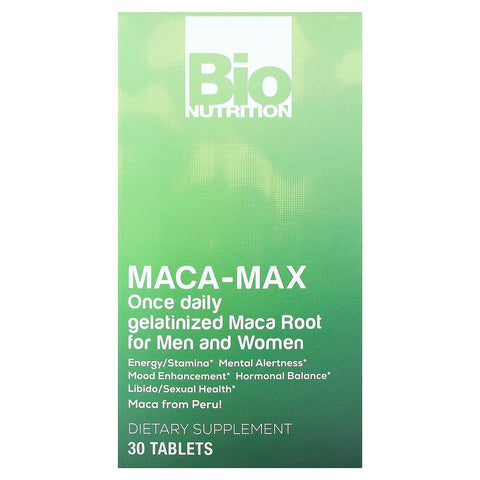 Bio Nutrition Maca-Max Gelatinized Maca Root For Men and Women 30 Tablets