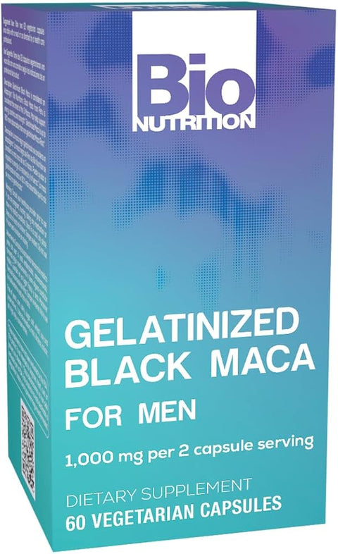 Bio Nutrition Gelatinized Black Maca For Men 60 Veg Capsules