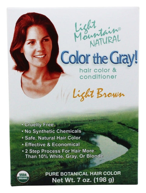 Light Mountain Natural Color the Gray Hair Color & Conditioner- Pure Botanical Hair Color 7oz.
