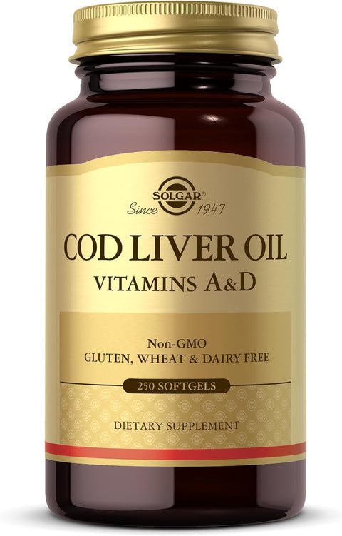 Solgar, Cod Liver Oil 250 Softgels (Vitamin A & D Supplement)