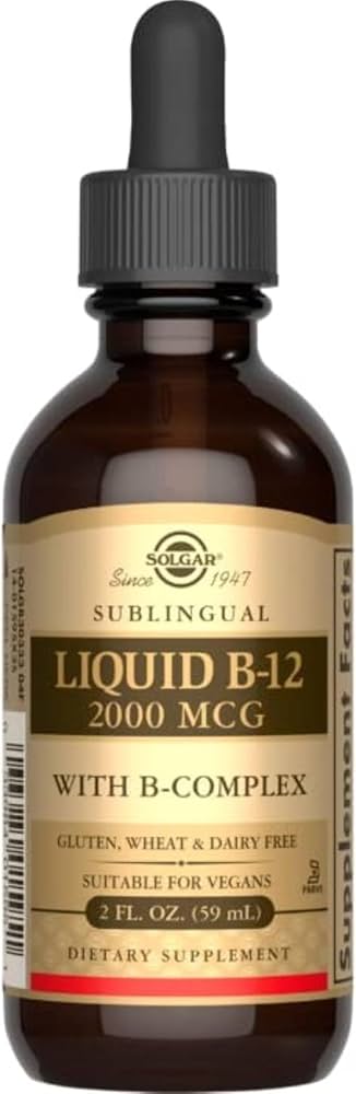 Solgar, Sublingual, Liquid B-12, 2,000 mcg, 2 fl oz