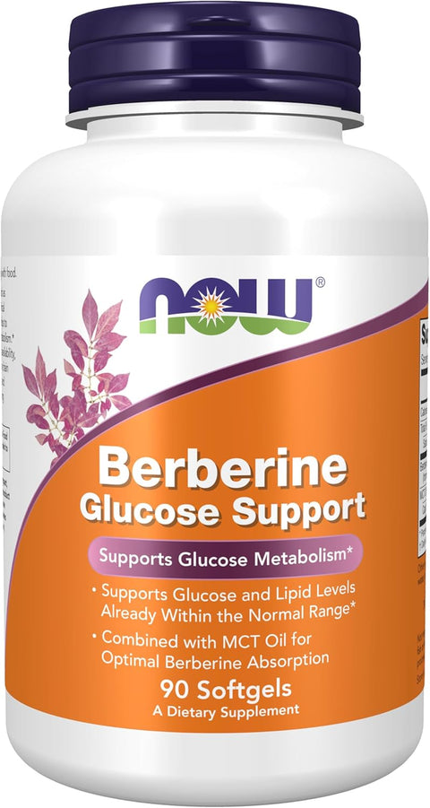 Now Foods Supplement Berberine Glucose Support 90 Softgels