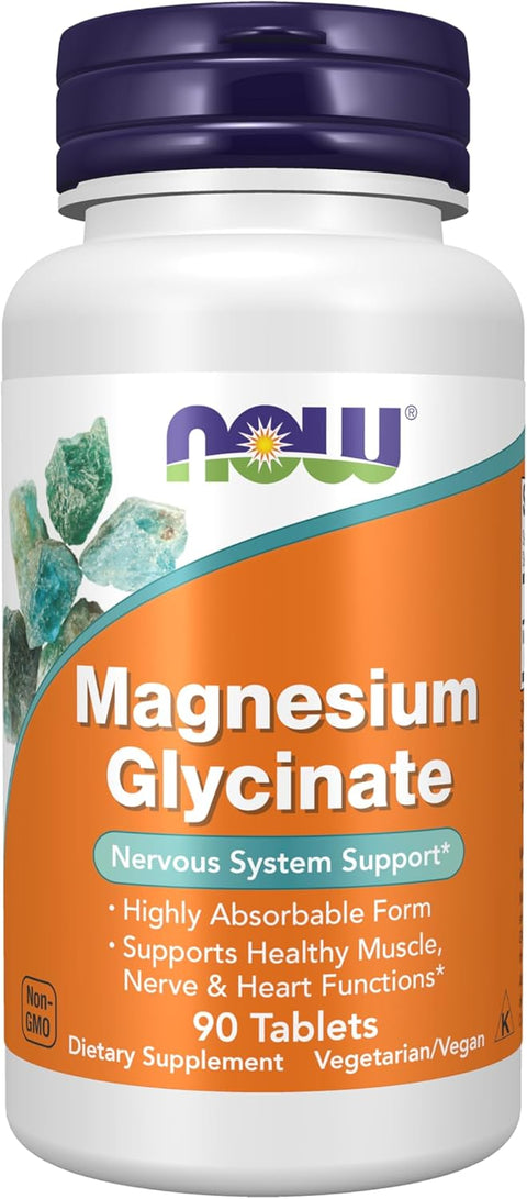 NOW Foods Supplements, Magnesium Glycinate 100 mg, Highly Absorbable Form