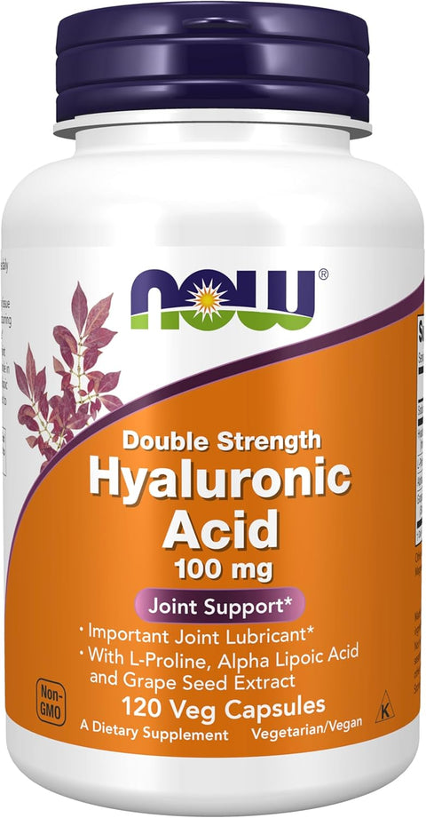 Now Foods Double Strength Hyaluronic Acid 100 mg 120 Veg Capsules