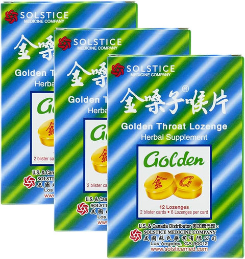 Golden Throat Lozenge Herbal Supplement (Pack of 3)