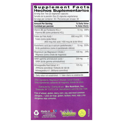 Bio Nutrition Stress Wellness With Ashwagandha 60 Veg Capsules