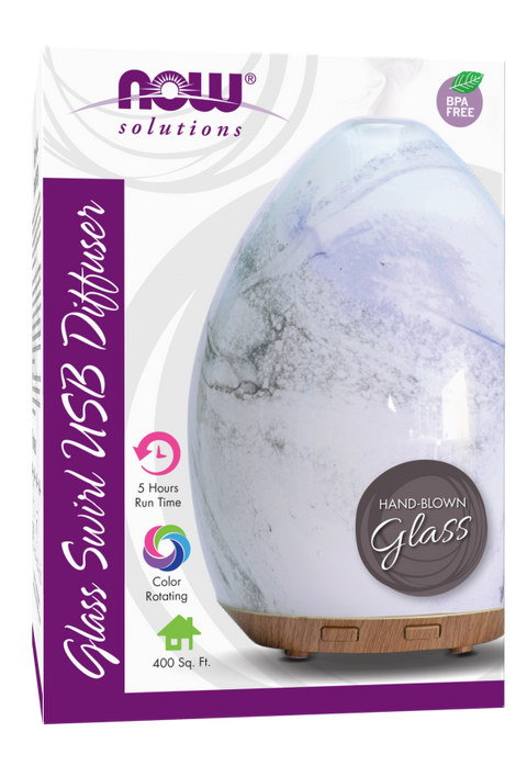 Now Brand Ultrasonic Glass Swirl USB Oil Diffuser