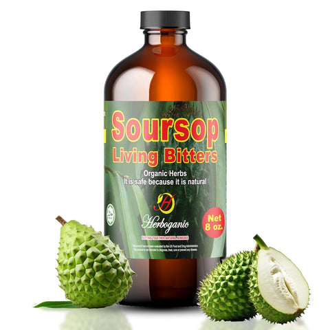 Herboganic Soursop Bitters Liquid | Natural Living Bitters for overall wellness 16 OZ | Soursop Bitters