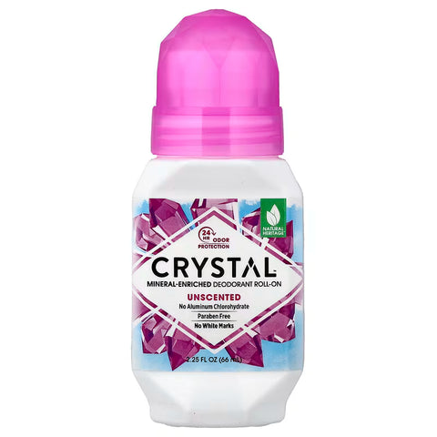 Crystal, Mineral-Enriched Deodorant Roll-On, Unscented, 2.25 fl oz (66 ml) (Bundles)