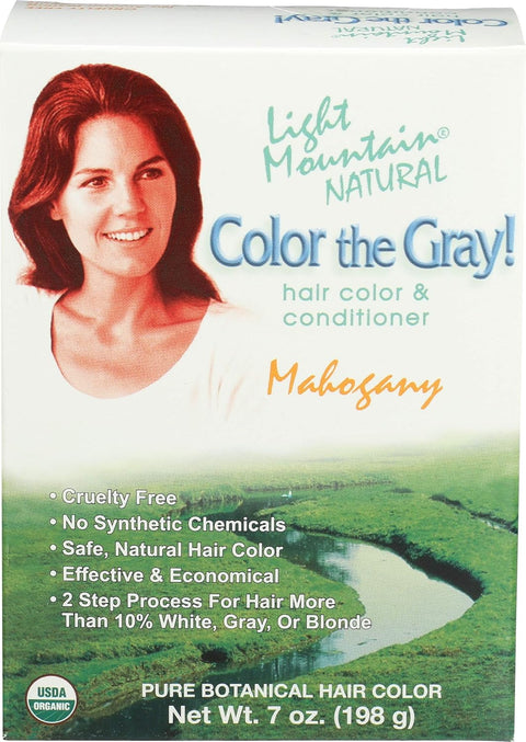 Light Mountain Natural Color the Gray Hair Color & Conditioner- Pure Botanical Hair Color 7oz.