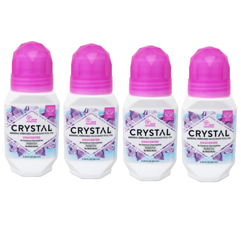 Crystal, Mineral-Enriched Deodorant Roll-On, Unscented, 2.25 fl oz (66 ml) (Bundles)