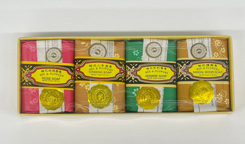 Bee & Flower Brand - Case Of 4 Soap ( Rose, Ginseng, Jasmine, Sandalwood )