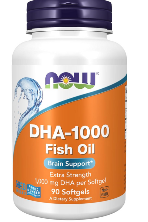 NOW Foods Supplements, DHA 1,000 Brain Support, Extra Strength, 1,000 mg DHA, 90 Softgels