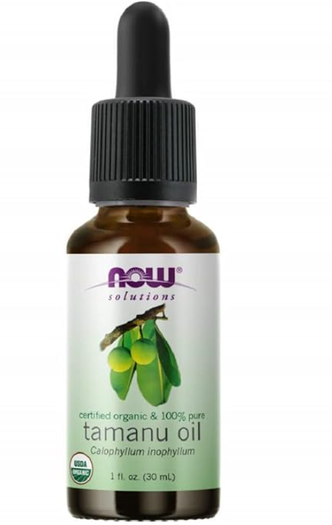 NOW Foods Solutions, Organic Tamanu Oil, Certified Organic and 100% Pure, Promotes Hydration and Rejuvenation, 1-Ounce