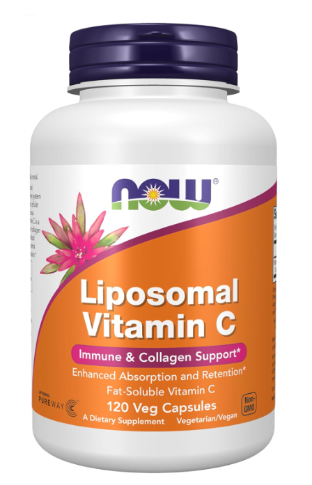 NOW Supplements, Liposomal Vitamin C, Immune & Collagen Support, 120 Veg Capsules