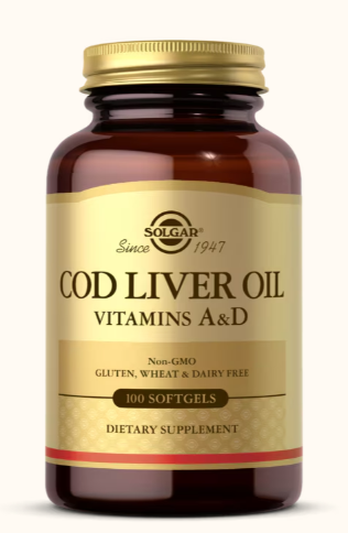 Solgar, Cod Liver Oil 100 Softgels (Vitamin A & D Supplement)