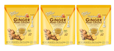 Prince of Peace Instant Ginger Honey Crystals Family Value 90 Sachets (Pack of 3)