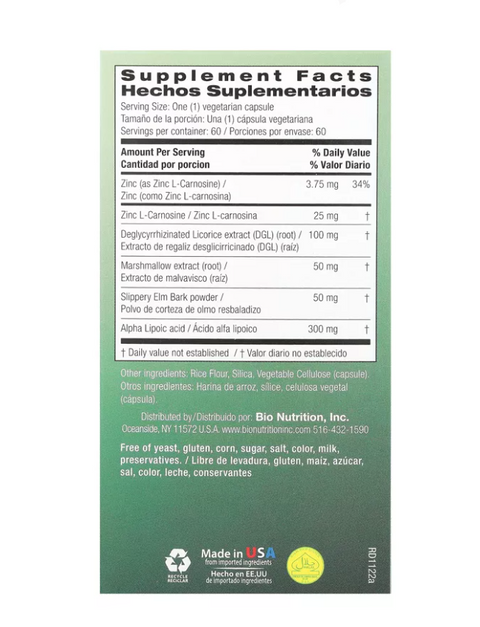 Bio Nutrition Stomach Wellness 60 Veg Capsules