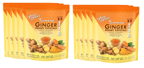 Prince of Peace Instant Ginger Honey Crystals w/Turmeric, 25 Sachets
